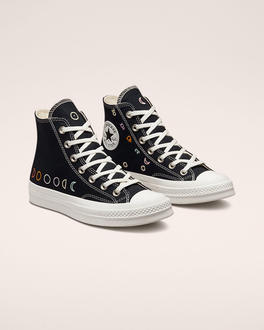 Tenisi Inalti Dama Converse Chuck 70 Mystic Symbols Negrii Albi | RO RCXSP725